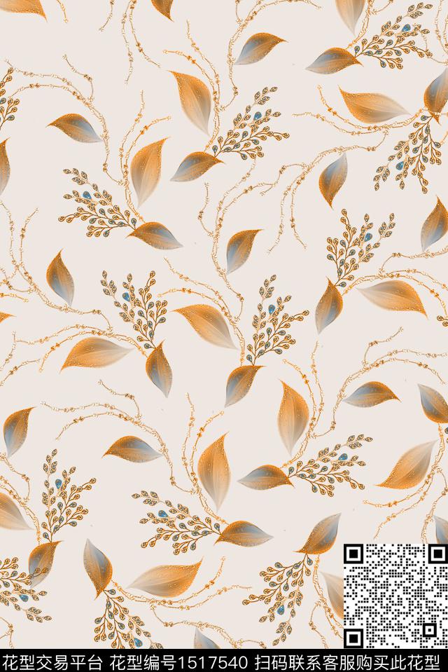 绿植树叶春夏华亿平台小碎花数码印花华亿平台下载（图片编号: 1517540） - 瓦栏（Walan）