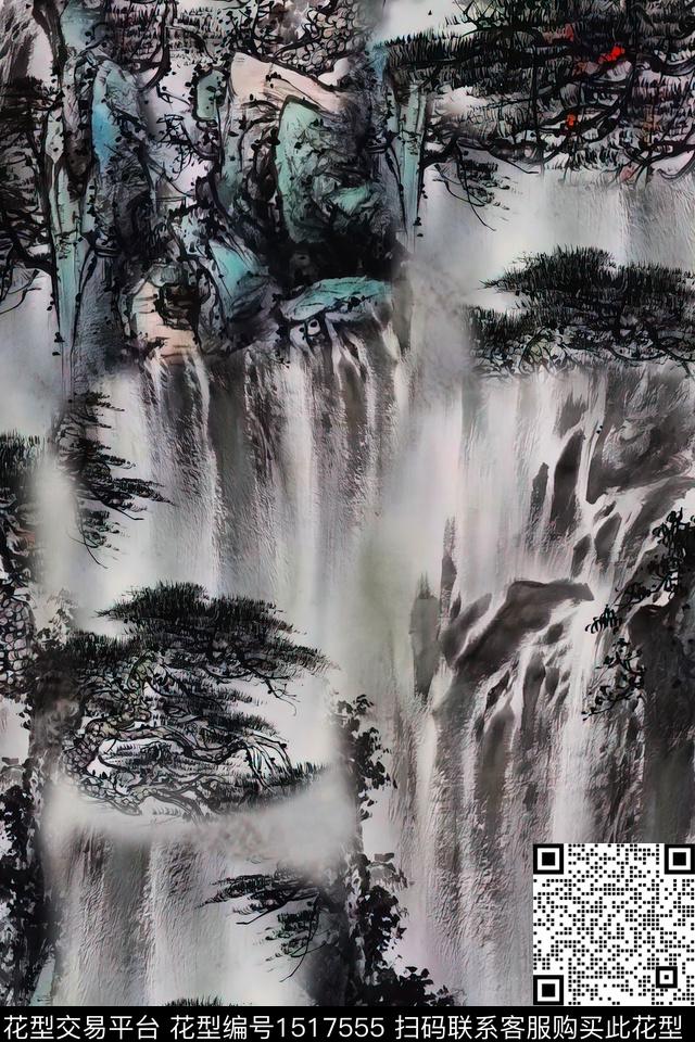 香云纱中老年国画数码印花华亿平台下载（图片编号: 1517555） - 瓦栏（Walan）