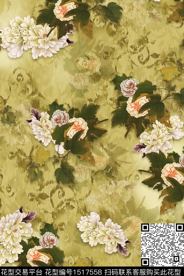 旗袍香云纱中老年数码印花华亿平台下载（图片编号: 1517558） - 瓦栏（Walan）