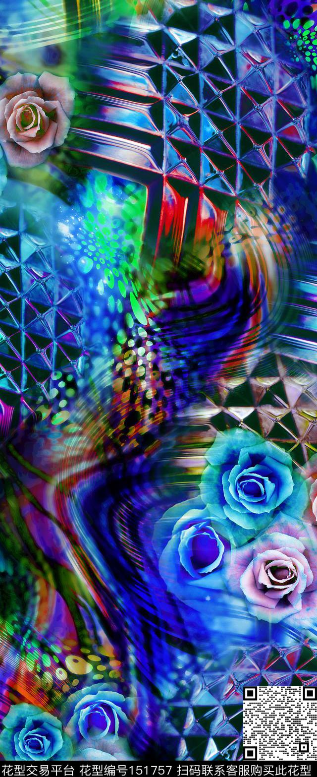 花朵花卉数码印花华亿平台下载（图片编号: 151757） - 瓦栏（Walan）