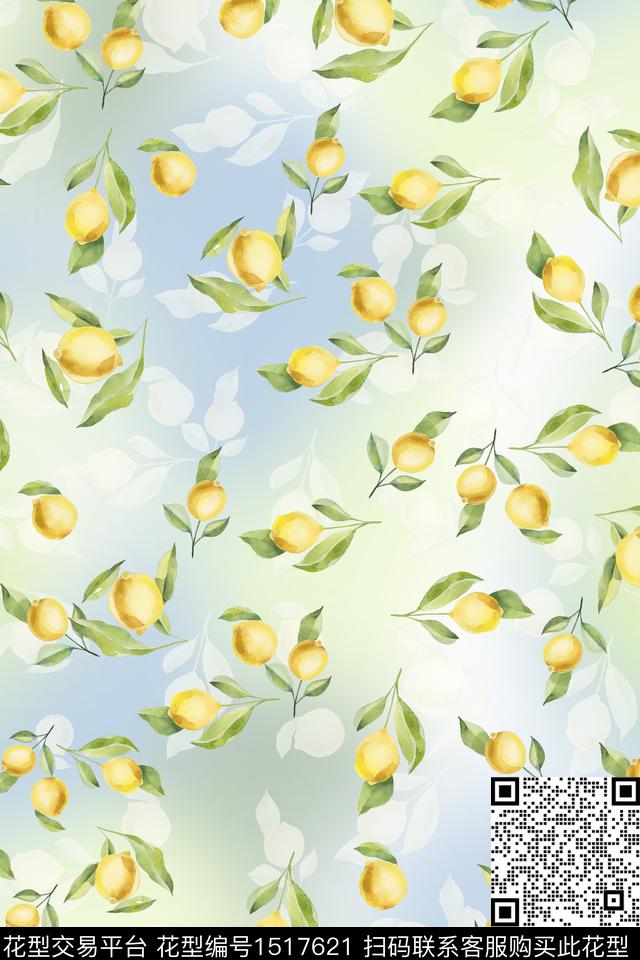 水果小清新真丝数码印花华亿平台下载（图片编号: 1517621） - 瓦栏（Walan）