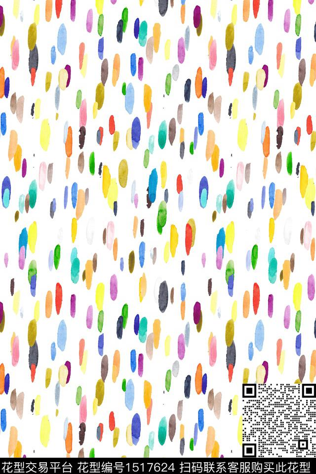 水彩小清新墨汁数码印花华亿平台下载（图片编号: 1517624） - 瓦栏（Walan）
