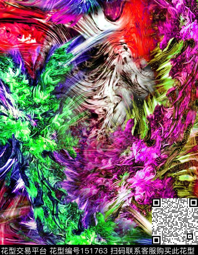 艳丽光影变形数码印花华亿平台下载（图片编号: 151763） - 瓦栏（Walan）