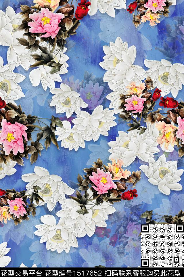 旗袍香云纱中老年数码印花华亿平台下载（图片编号: 1517652） - 瓦栏（Walan）