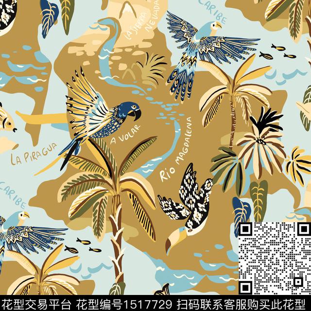 地图热带华亿平台2023春夏数码印花华亿平台下载（图片编号: 1517729） - 瓦栏（Walan）