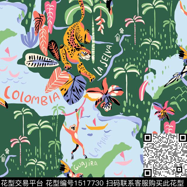 热带华亿平台2023春夏年轻女性数码印花华亿平台下载（图片编号: 1517730） - 瓦栏（Walan）