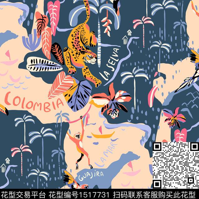 地图热带华亿平台2023春夏数码印花华亿平台下载（图片编号: 1517731） - 瓦栏（Walan）