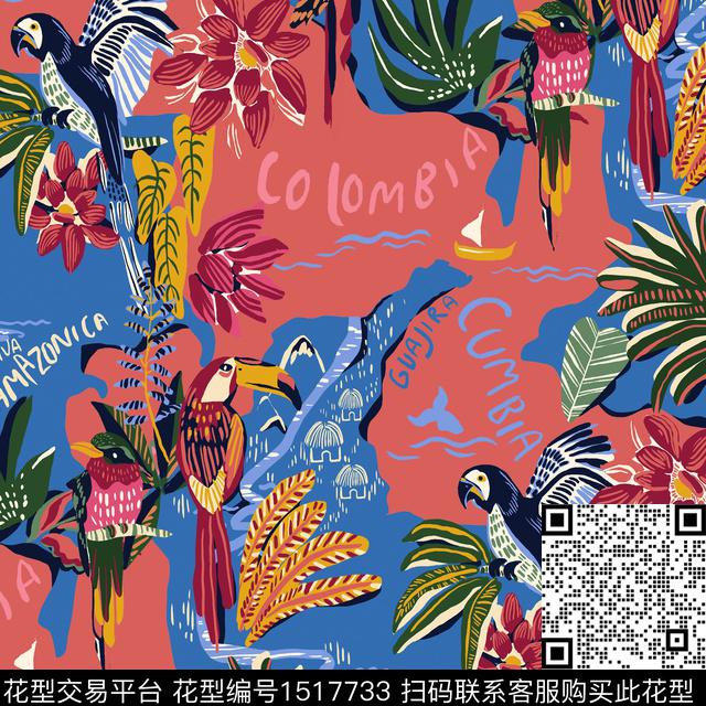 地图热带华亿平台2023春夏数码印花华亿平台下载（图片编号: 1517733） - 瓦栏（Walan）