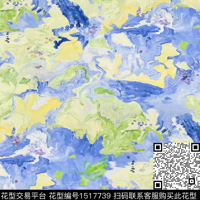 肌理油画华亿平台涂抹数码印花华亿平台下载（图片编号: 1517739） - 瓦栏（Walan）