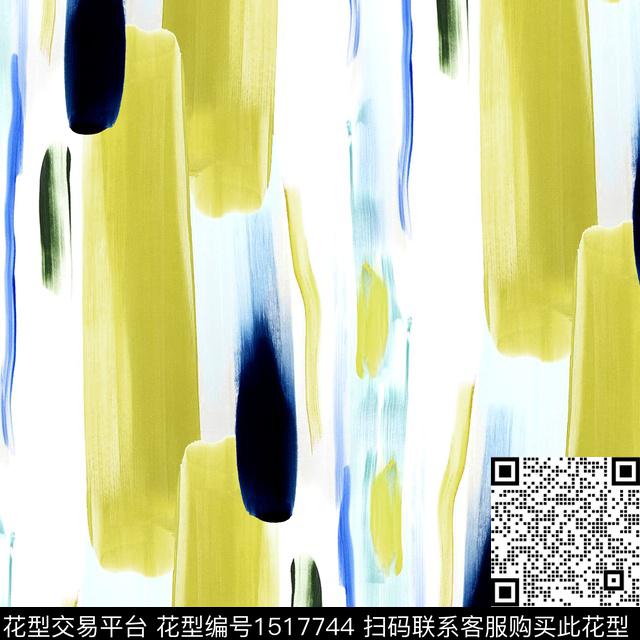 笔触抽象绘画2023春夏数码印花华亿平台下载（图片编号: 1517744） - 瓦栏（Walan）