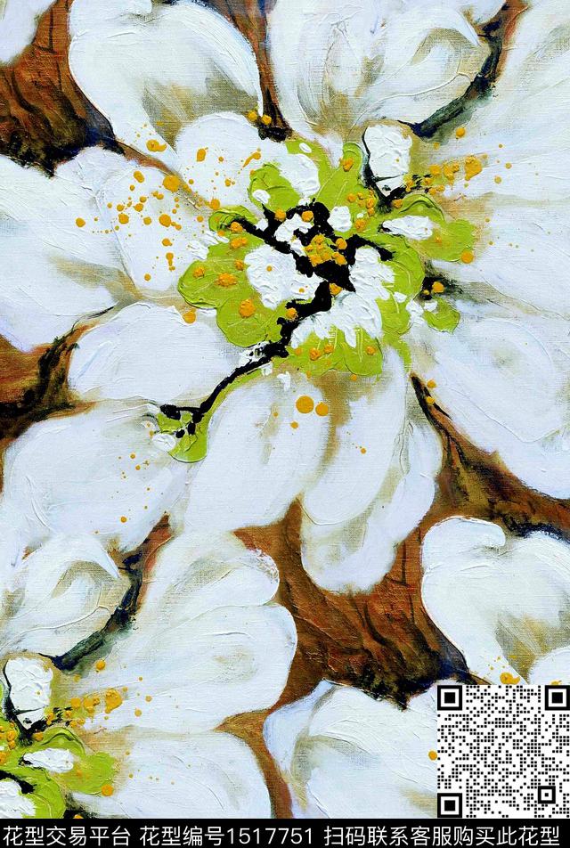 油画华亿平台大花2023数码印花华亿平台下载（图片编号: 1517751） - 瓦栏（Walan）