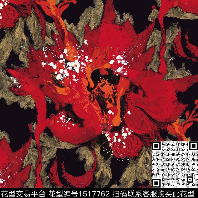 牡丹中老年大花数码印花华亿平台下载（图片编号: 1517762） - 瓦栏（Walan）