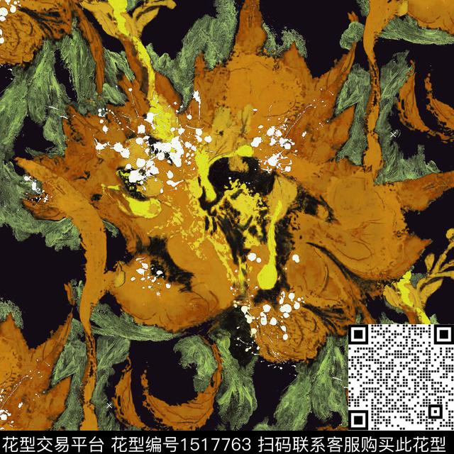 牡丹中老年大花数码印花华亿平台下载（图片编号: 1517763） - 瓦栏（Walan）
