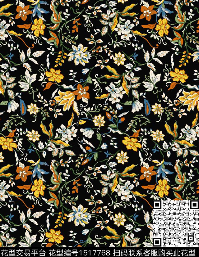 绿植树叶春夏华亿平台小碎花数码印花华亿平台下载（图片编号: 1517768） - 瓦栏（Walan）