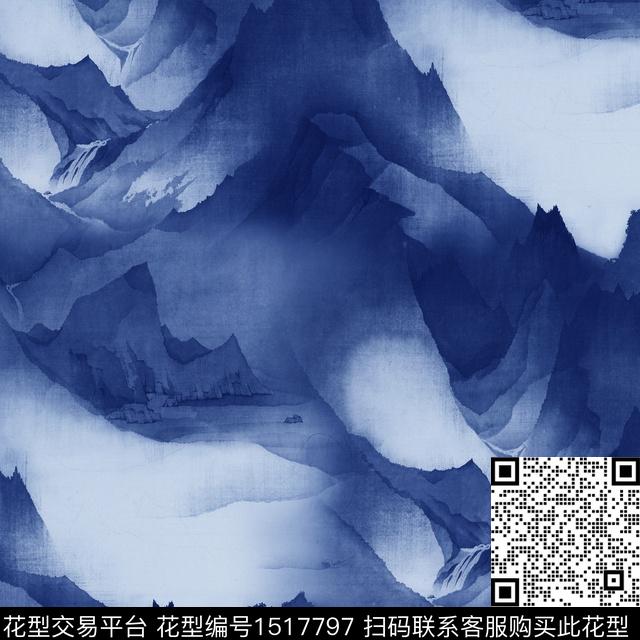 线条字母肌理数码印花华亿平台下载（图片编号: 1517797） - 瓦栏（Walan）