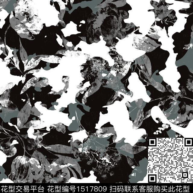 绿植树叶迷彩数码印花华亿平台下载（图片编号: 1517809） - 瓦栏（Walan）