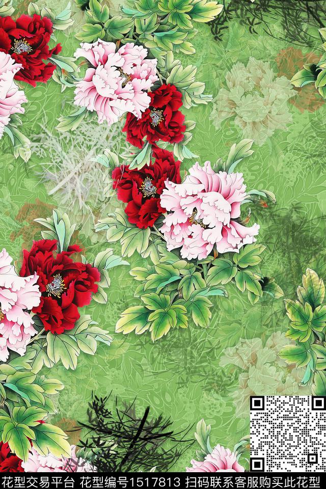 旗袍香云纱中老年数码印花华亿平台下载（图片编号: 1517813） - 瓦栏（Walan）