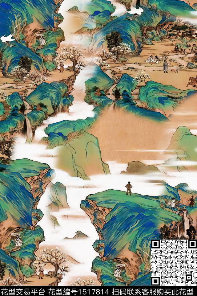 香云纱中老年国画数码印花华亿平台下载（图片编号: 1517814） - 瓦栏（Walan）