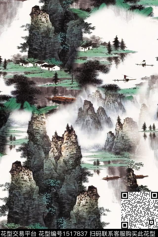 香云纱中老年国画数码印花华亿平台下载（图片编号: 1517837） - 瓦栏（Walan）