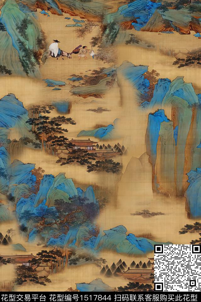 香云纱中老年国画数码印花华亿平台下载（图片编号: 1517844） - 瓦栏（Walan）