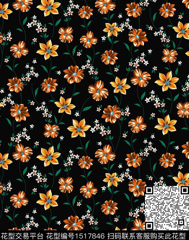 绿植树叶春夏华亿平台小碎花数码印花华亿平台下载（图片编号: 1517846） - 瓦栏（Walan）