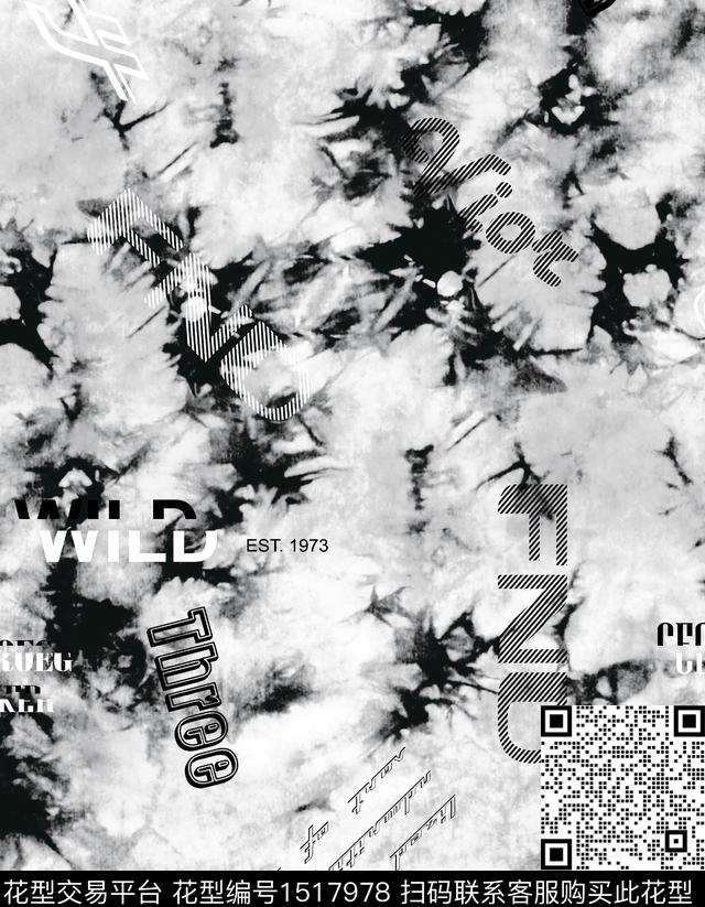 字母抽象肌理数码印花华亿平台下载（图片编号: 1517978） - 瓦栏（Walan）