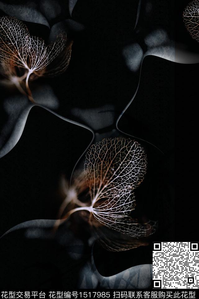 定位花大牌风抽象数码印花华亿平台下载（图片编号: 1517985） - 瓦栏（Walan）