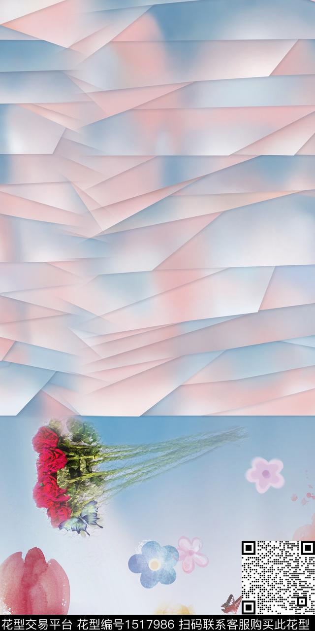 定位花绿植树叶大牌风数码印花华亿平台下载（图片编号: 1517986） - 瓦栏（Walan）