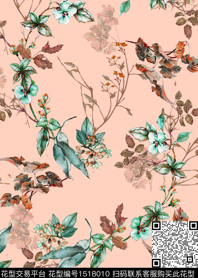 中东复古定位花数码印花华亿平台下载（图片编号: 1518010） - 瓦栏（Walan）