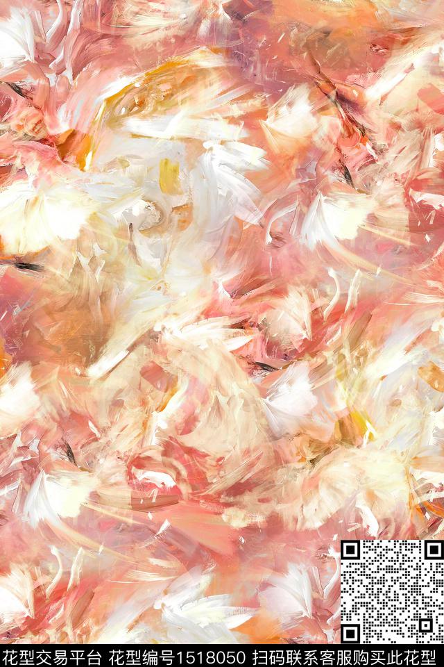 肌理抽象真丝数码印花华亿平台下载（图片编号: 1518050） - 瓦栏（Walan）