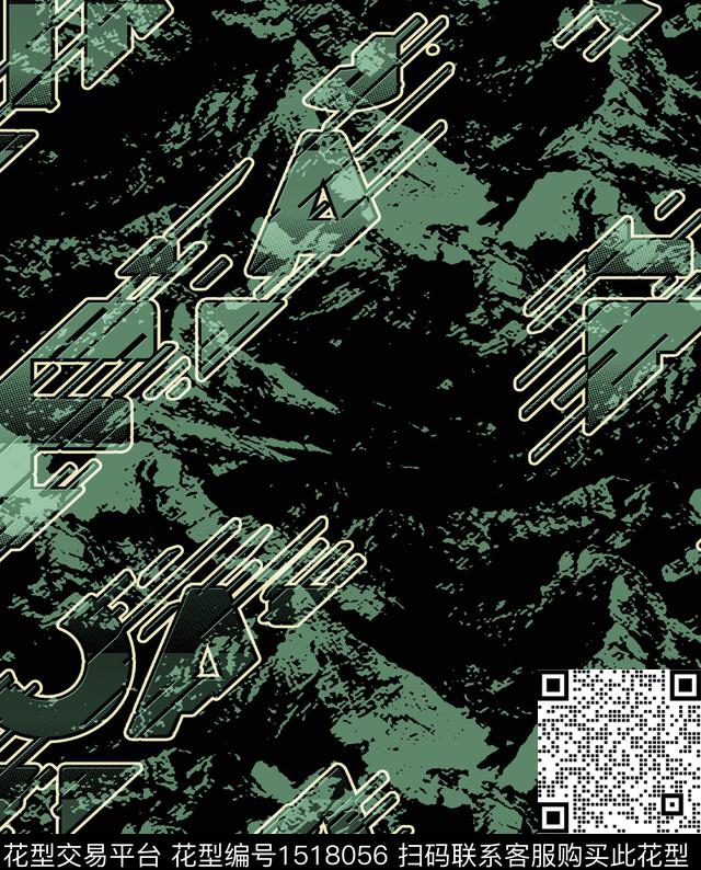 字母抽象肌理数码印花华亿平台下载（图片编号: 1518056） - 瓦栏（Walan）