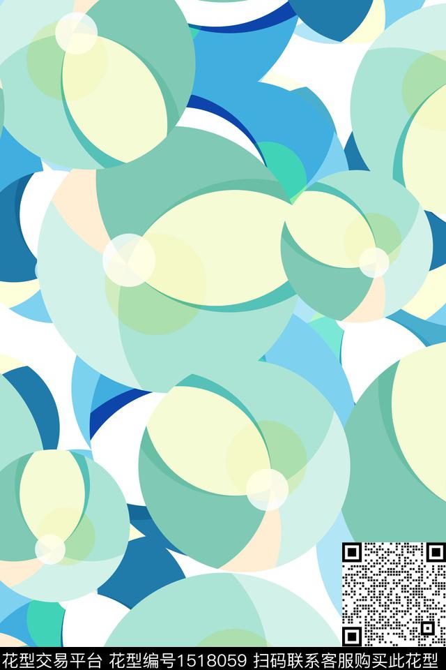 几何球小清新数码印花华亿平台下载（图片编号: 1518059） - 瓦栏（Walan）
