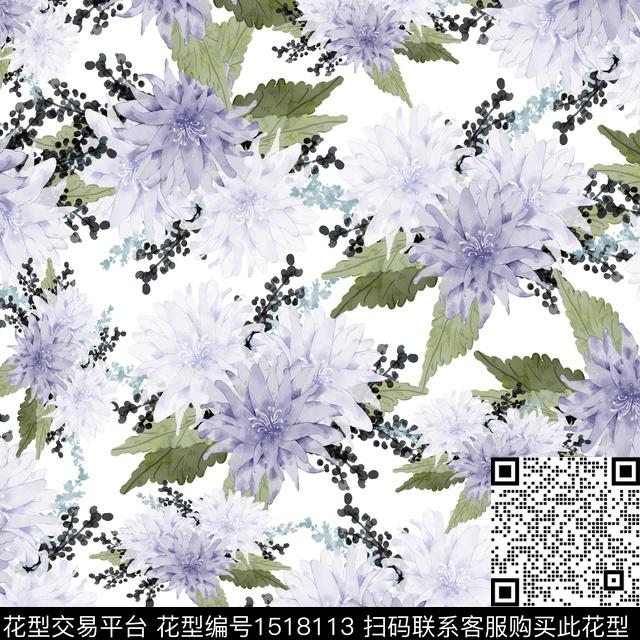 花卉大牌风小碎花数码印花华亿平台下载（图片编号: 1518113） - 瓦栏（Walan）