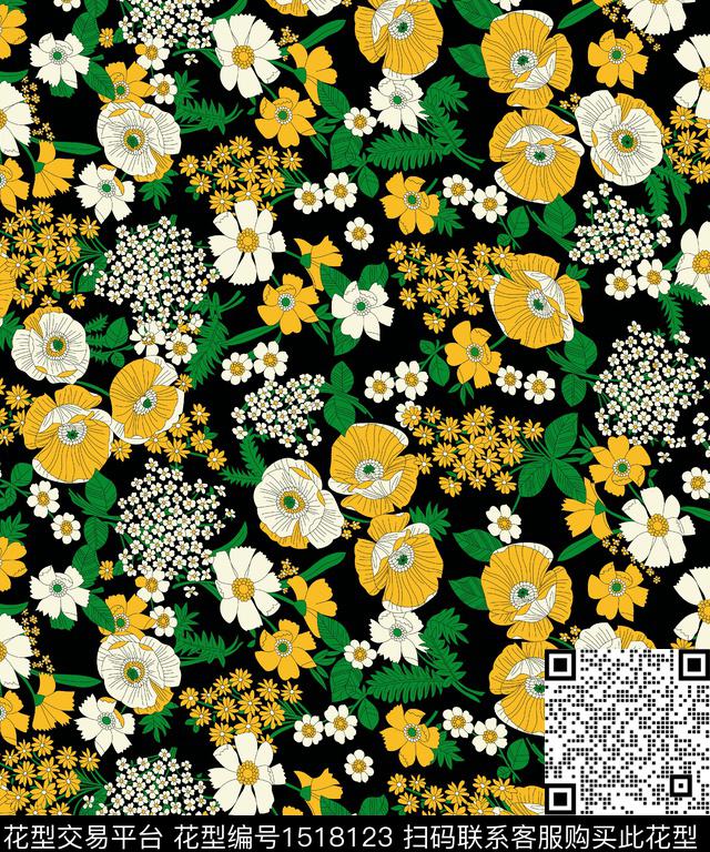 绿植树叶春夏华亿平台小碎花数码印花华亿平台下载（图片编号: 1518123） - 瓦栏（Walan）