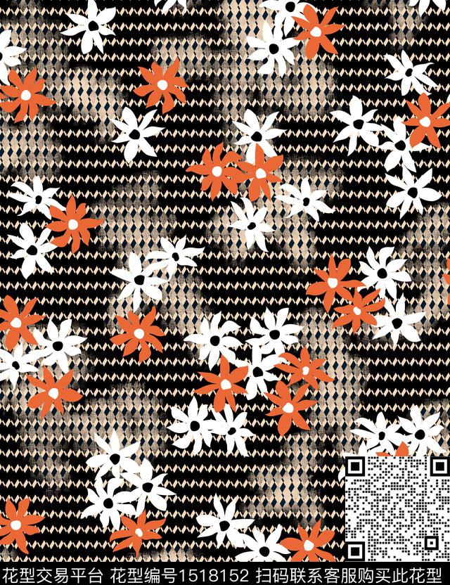 连衣裙女装花卉数码印花华亿平台下载（图片编号: 1518152） - 瓦栏（Walan）