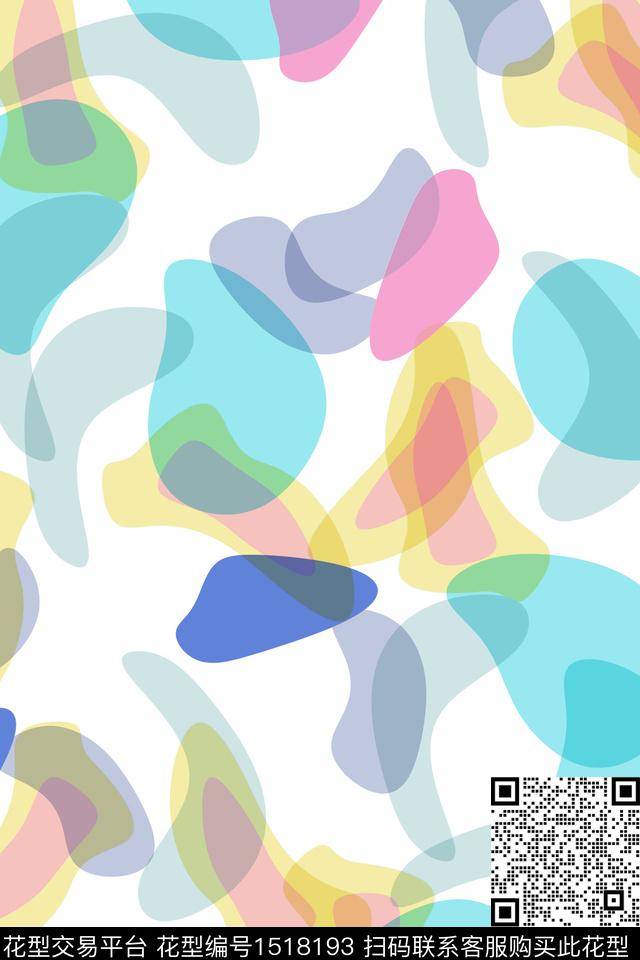 几何大牌风抽象数码印花华亿平台下载（图片编号: 1518193） - 瓦栏（Walan）