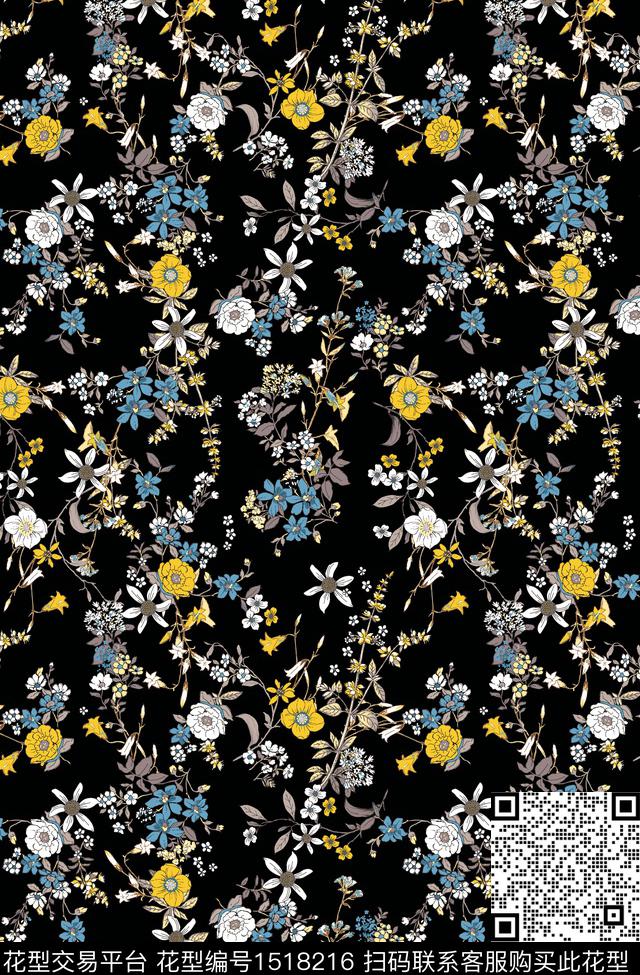 绿植树叶春夏华亿平台小碎花数码印花华亿平台下载（图片编号: 1518216） - 瓦栏（Walan）