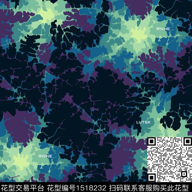 渐变肌理叶脉数码印花华亿平台下载（图片编号: 1518232） - 瓦栏（Walan）