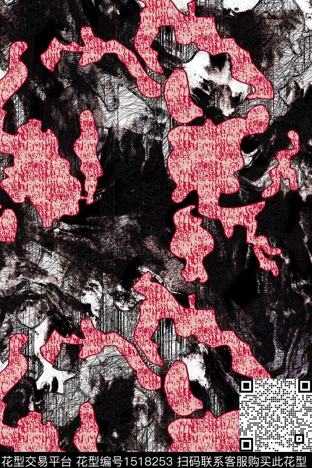 春夏华亿平台抽象几何数码印花华亿平台下载（图片编号: 1518253） - 瓦栏（Walan）