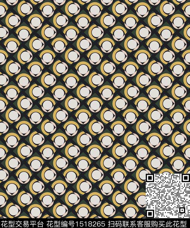几何圆形方形传统印花华亿平台下载（图片编号: 1518265） - 瓦栏（Walan）