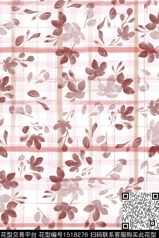 格子大牌风小清新数码印花华亿平台下载（图片编号: 1518276） - 瓦栏（Walan）