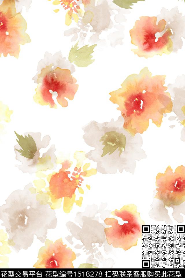 绿植树叶大牌风小清新数码印花华亿平台下载（图片编号: 1518278） - 瓦栏（Walan）