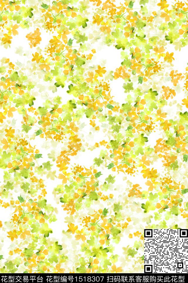 绿植树叶大牌风小清新数码印花华亿平台下载（图片编号: 1518307） - 瓦栏（Walan）