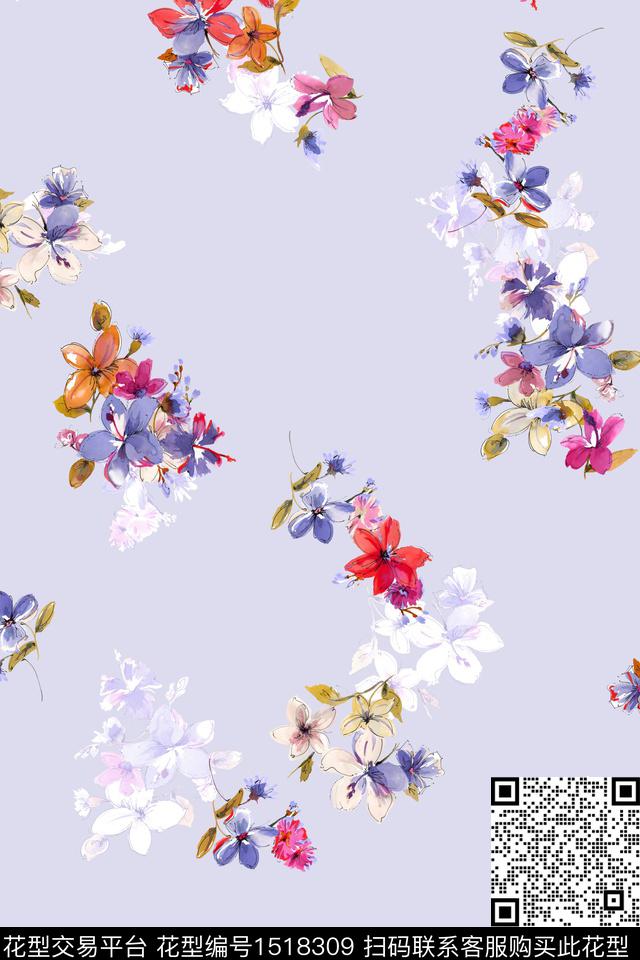 绿植树叶大牌风小清新数码印花华亿平台下载（图片编号: 1518309） - 瓦栏（Walan）