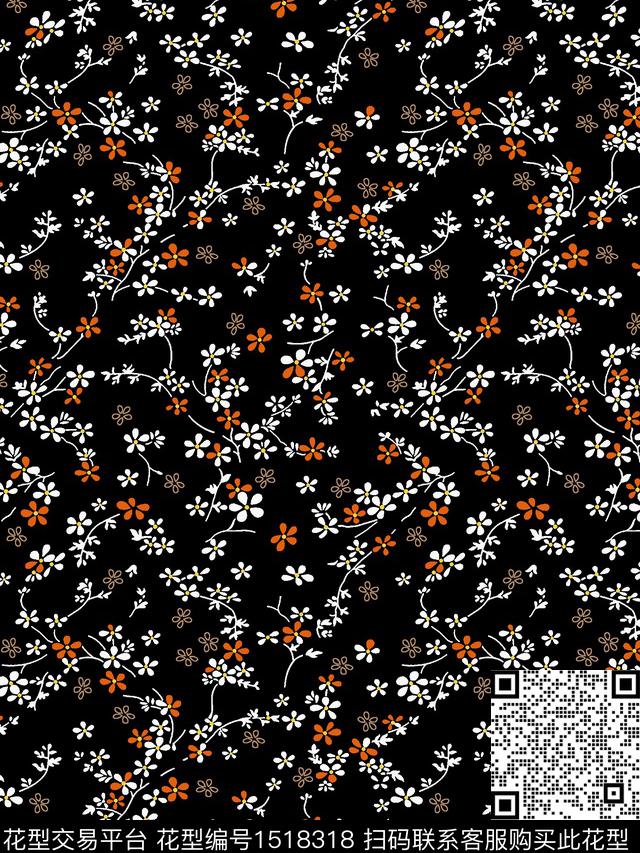 绿植树叶春夏华亿平台小碎花数码印花华亿平台下载（图片编号: 1518318） - 瓦栏（Walan）
