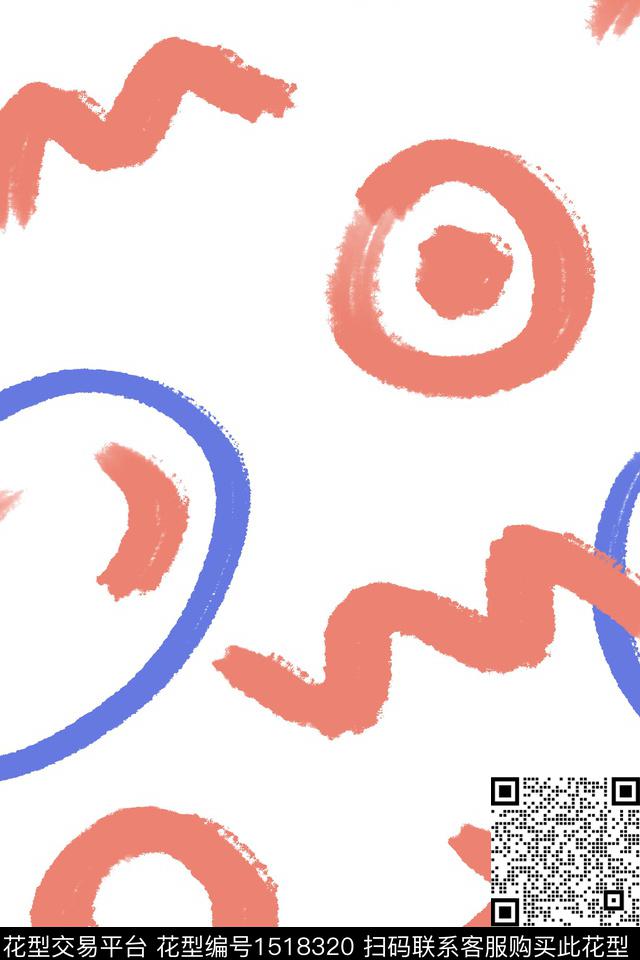 童装涂鸦几何数码印花华亿平台下载（图片编号: 1518320） - 瓦栏（Walan）