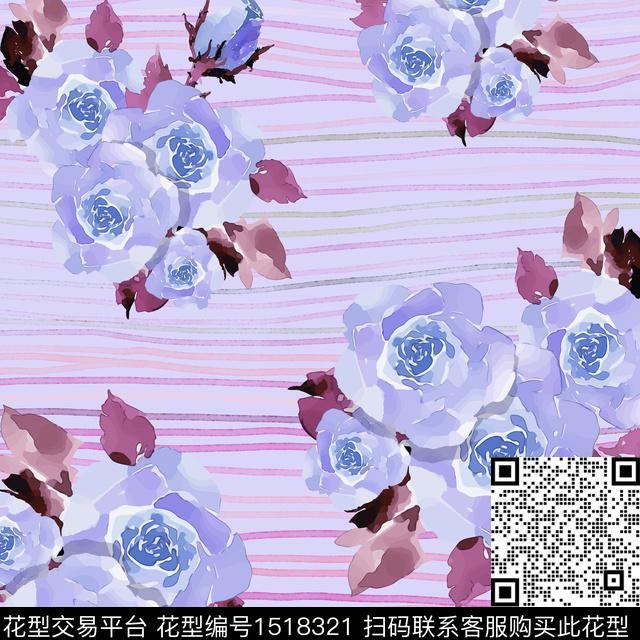 绿植树叶花卉大牌风数码印花华亿平台下载（图片编号: 1518321） - 瓦栏（Walan）