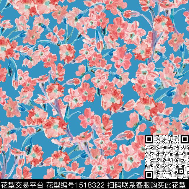 绿植树叶花卉大牌风数码印花华亿平台下载（图片编号: 1518322） - 瓦栏（Walan）