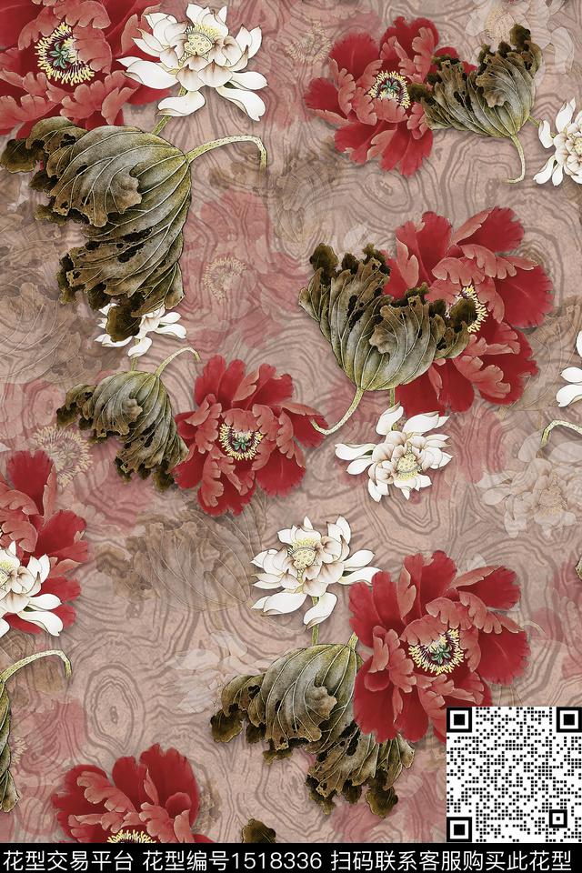 旗袍香云纱中老年数码印花华亿平台下载（图片编号: 1518336） - 瓦栏（Walan）