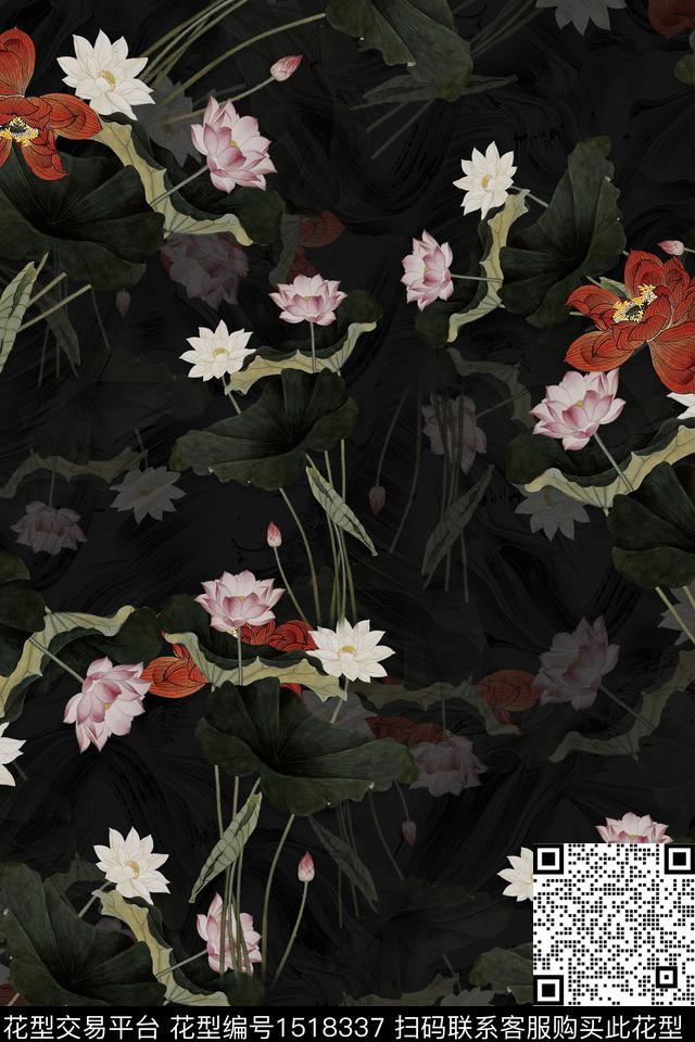 旗袍香云纱中老年数码印花华亿平台下载（图片编号: 1518337） - 瓦栏（Walan）